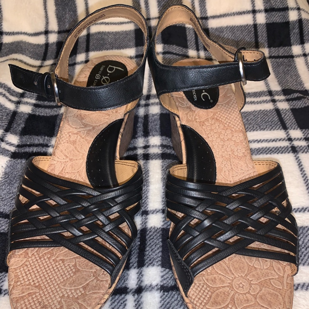 BOC Born Concept black wedge Sandal size 10